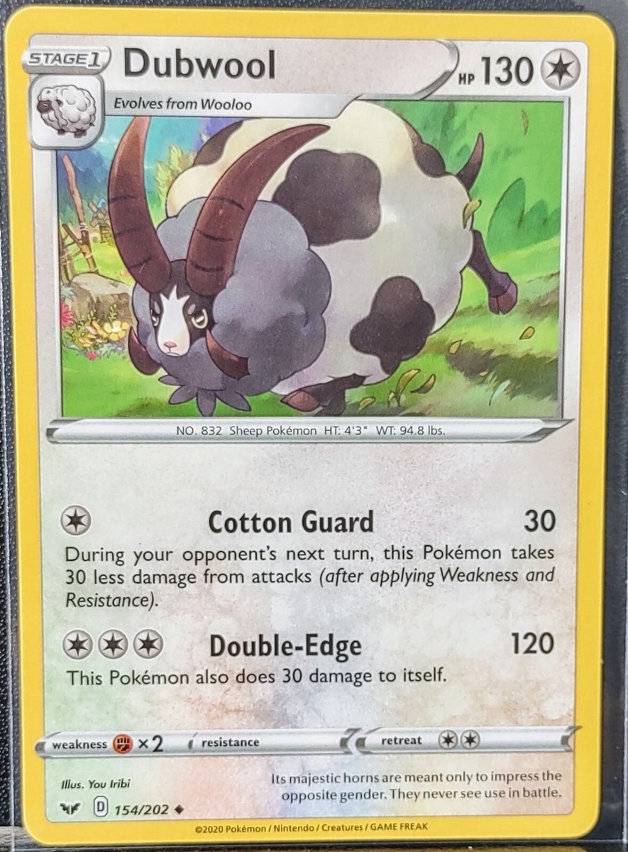 2020 Pokemon Sword & Shield Dubwool Stage 1 #154/202 Uncommon | eBay