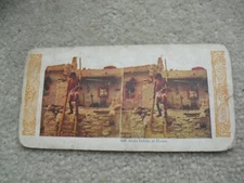 Vintage c1900 World Series Stereoview Card 109 Moki Indian at Home