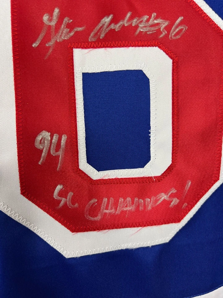 Camiseta autografiada firmada por Glenn Anderson NHL New York Rangers certificado de autenticidad JSA Foto 2 de 3