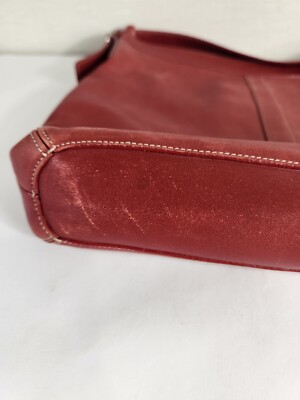 Coach Legacy Hobo Crossbody Slouchy Red Bag Purse Leather Silver