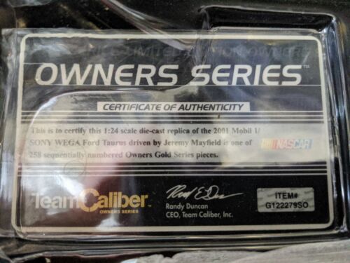 2001 JEREMY MAYFIELD #12 SONY WEGA 1/24 OWNERS GOLD TEAM CALIBER CAR 169 of 258 - Picture 2 of 12