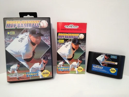 ROGER CLEMENS' MVP BASEBALL Sega Genesis Complete CIB Authentic! Tested & Works