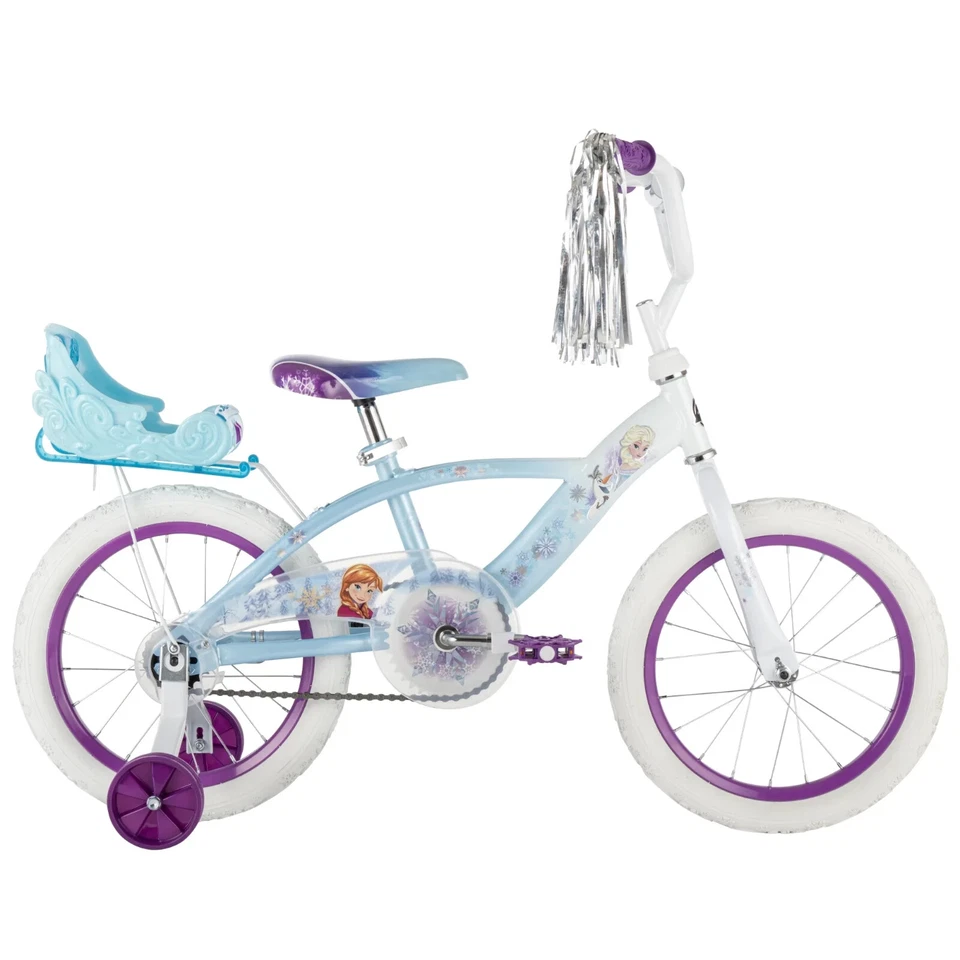 Girls Frozen 16 Inch Bicycle Kids Training Wheels Toddler Bike Toy Ride On Cycle - Image 2 of 4