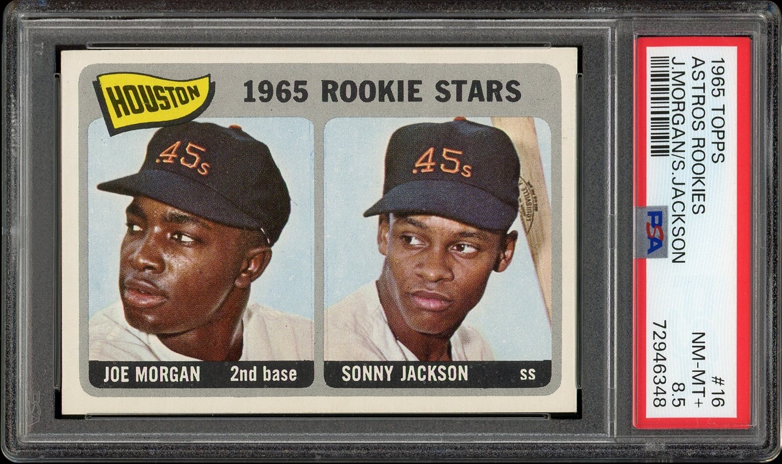 1965 Topps Baseball #16 Astros Rookies Joe Morgan PSA 8.5