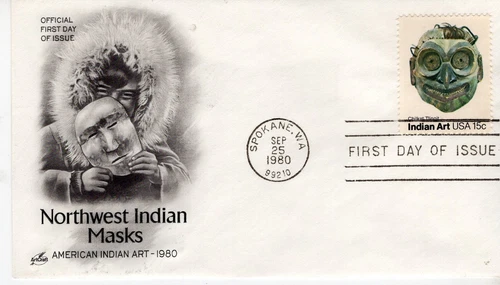 USPS ArtCraft FDC #1835 1980 15c Pacific Northwest Indian Masks: Chilkat Tlingit