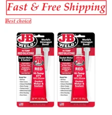 J-B Weld 31314 Red High Temperature RTV Silicone Gasket Maker&Sealant,3 oz. 2pk.
