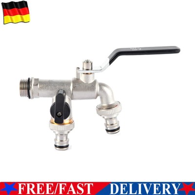 HIMS 1,27 cm Doppelauslass Wasserhahn Messing Schlauchverbinder Gartenventil Was