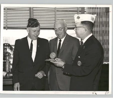 BOEING CO Chairman William M Allen Accepts Bronze Medallion 1968 Press Photo
