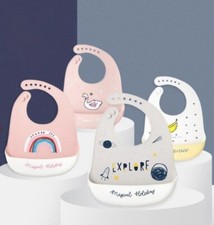 Silicone Baby Bibs - Waterproof, Easy Wipe