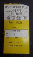 Ancien talon de billet PNB - Q.E. Théâtre, Vancouver, Canada - 1982