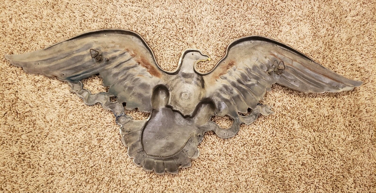 Vintage 1958 Syroco Federal Bald Eagle 3762 Plastic Wall Plaque 45" Wings X 17" 