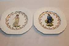 Vintage LORD NELSON POTTERY Blue Boy and Pinky Embossed 8-1/4" Plates England
