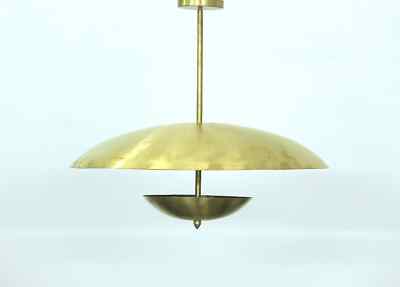Elegance Brass Dome Pendant Light Mid Century Sputnik Chandelier Italy 1950's HD