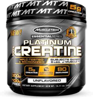 Creatine Monohydrate Powder MuscleTech Platinum Pure Micronized Muscle Recove...