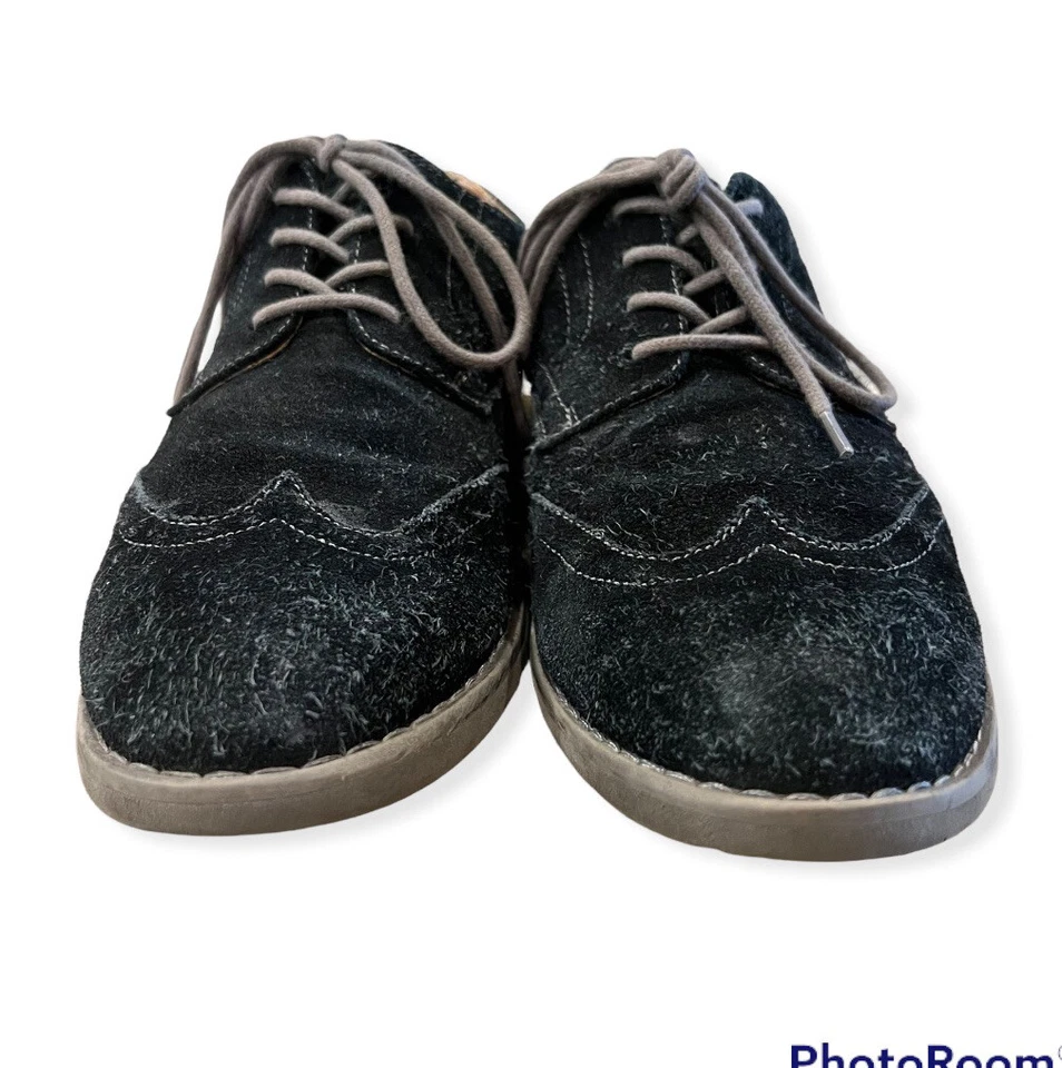 Marc Anthony Makipling Black Suede Leather Wingtip Oxford Shoes Size 10 - Image 3 of 4