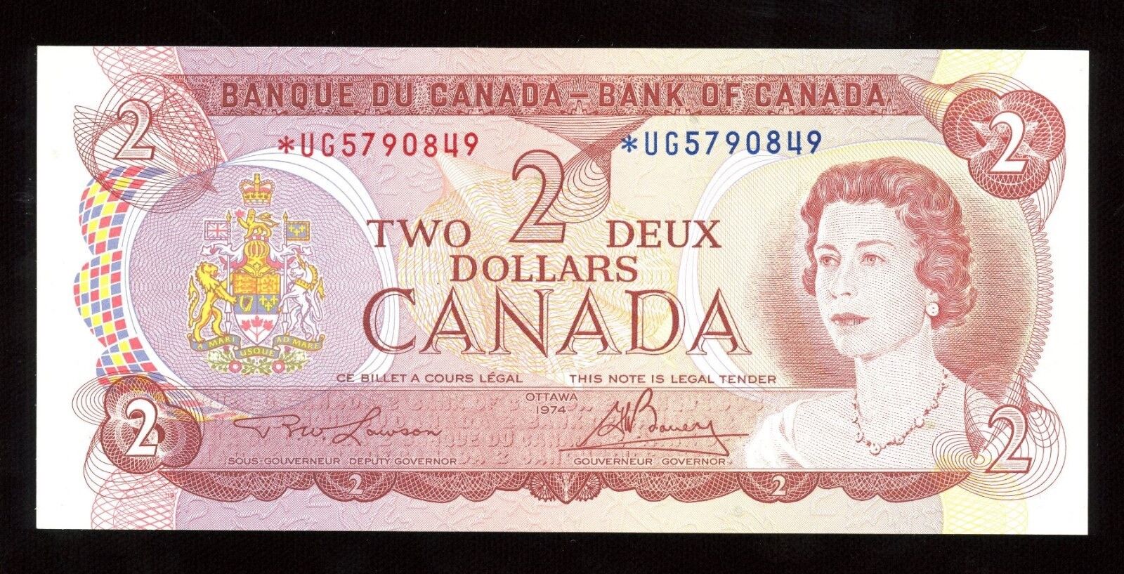 Bank of Canada $2, 1974 - Replacement Note - BC-47aA Uncircualte