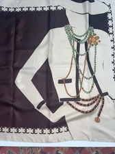 Dramatic Graphic Scarf Browns 34” Square