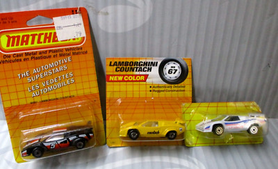 1985 Matchbox Superfast Lamborghini Countach LP 500S, White, Black, Yellow X-3
