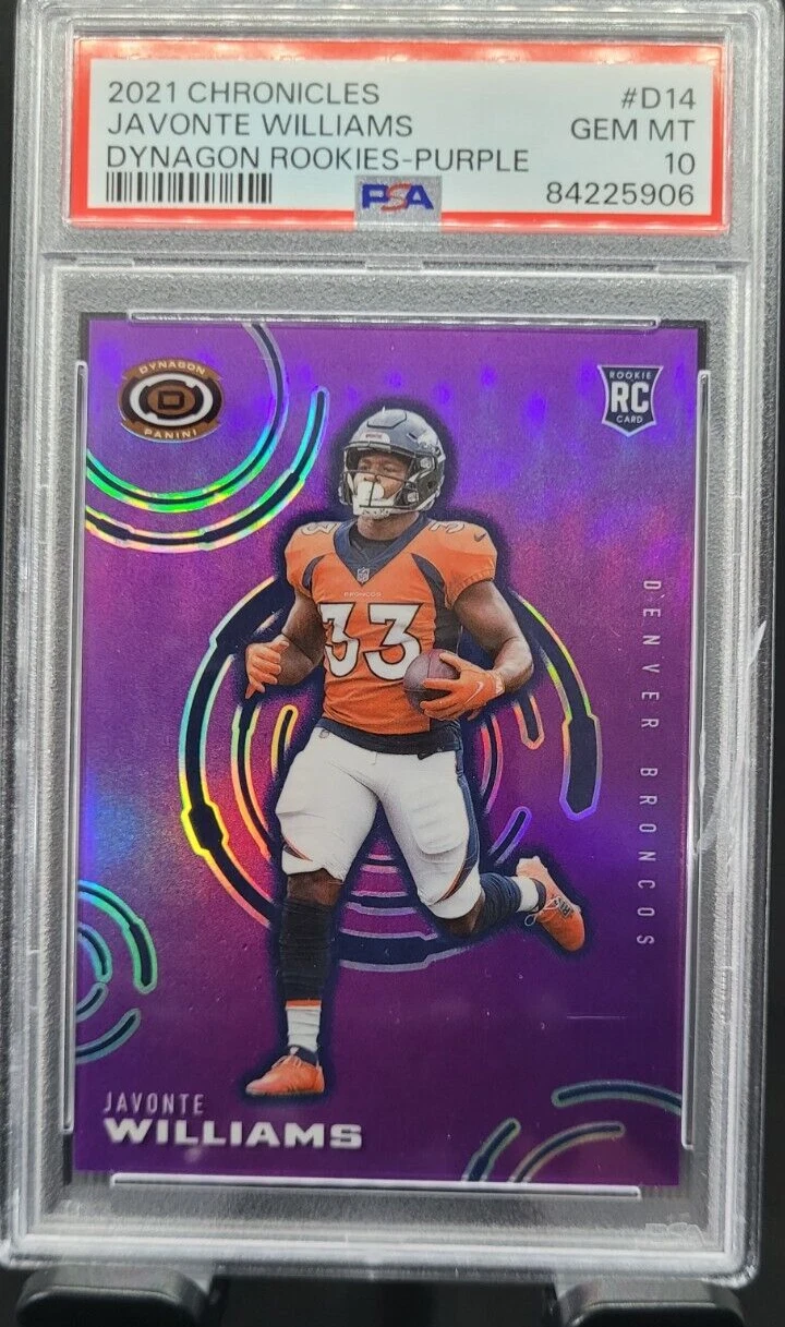 Javonte Williams Panini Chronicles Dynagon Rookies #D14 Purple