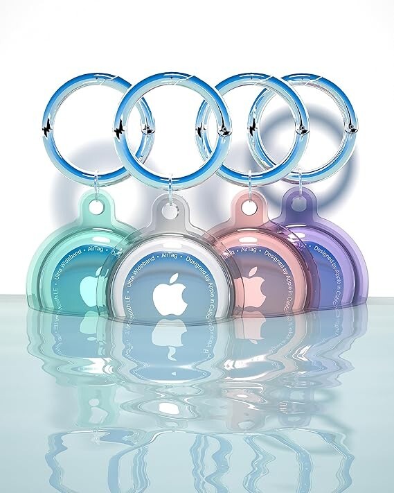 4 Pack Waterproof Airtag Keychain Case for Apple GPS Tracker
