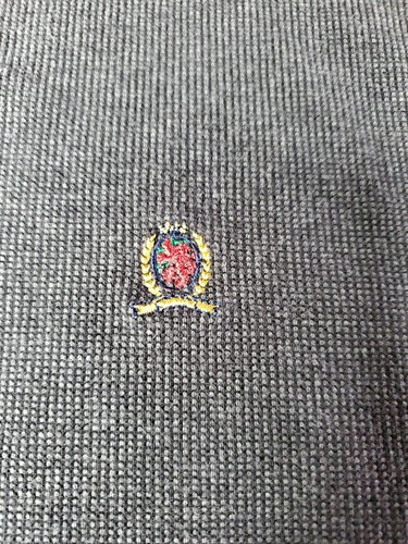 Tommy Hilfiger Crest Logo S/S Polo Men's Size M Dark Gray - Picture 4 of 11