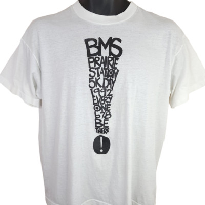 Vintage BMS Prairie Station 5K T Shirt Mens Size Medium Fun Run Walk Made In USA