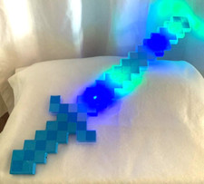 Minecraft Light Up Pixel Sword 24 inches long Excellent Condition