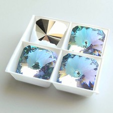 1 Rare Vintage Swarovski 4650 18mm Vitrail Light Square Rivoli Crystal Stone