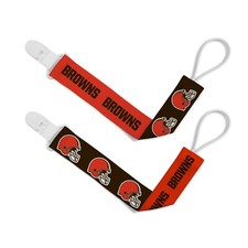 Cleveland Browns Baby Pacifier Clip - Licensed NFL 2 Pack Universal