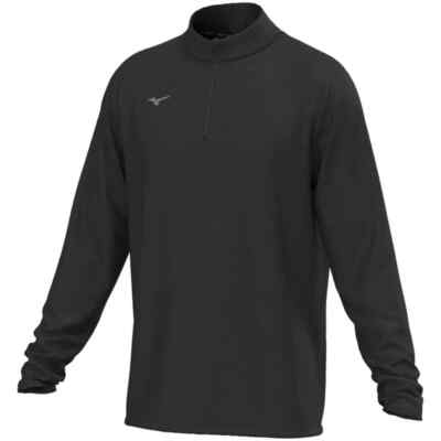 **SALE** MIZUNO DROP 1/4 ZIP GOLF TOP MEDIUM SCHWARZ BRANDNEU