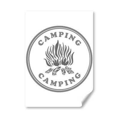A4 - BW - Camping Feuer Pfadfinder Campingplatz Wanderung Poster 21x29,7cm280gsm #40196