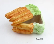 Vintage Fitz and Floyd Bunch of Carrots Covered Dish 1985 C01