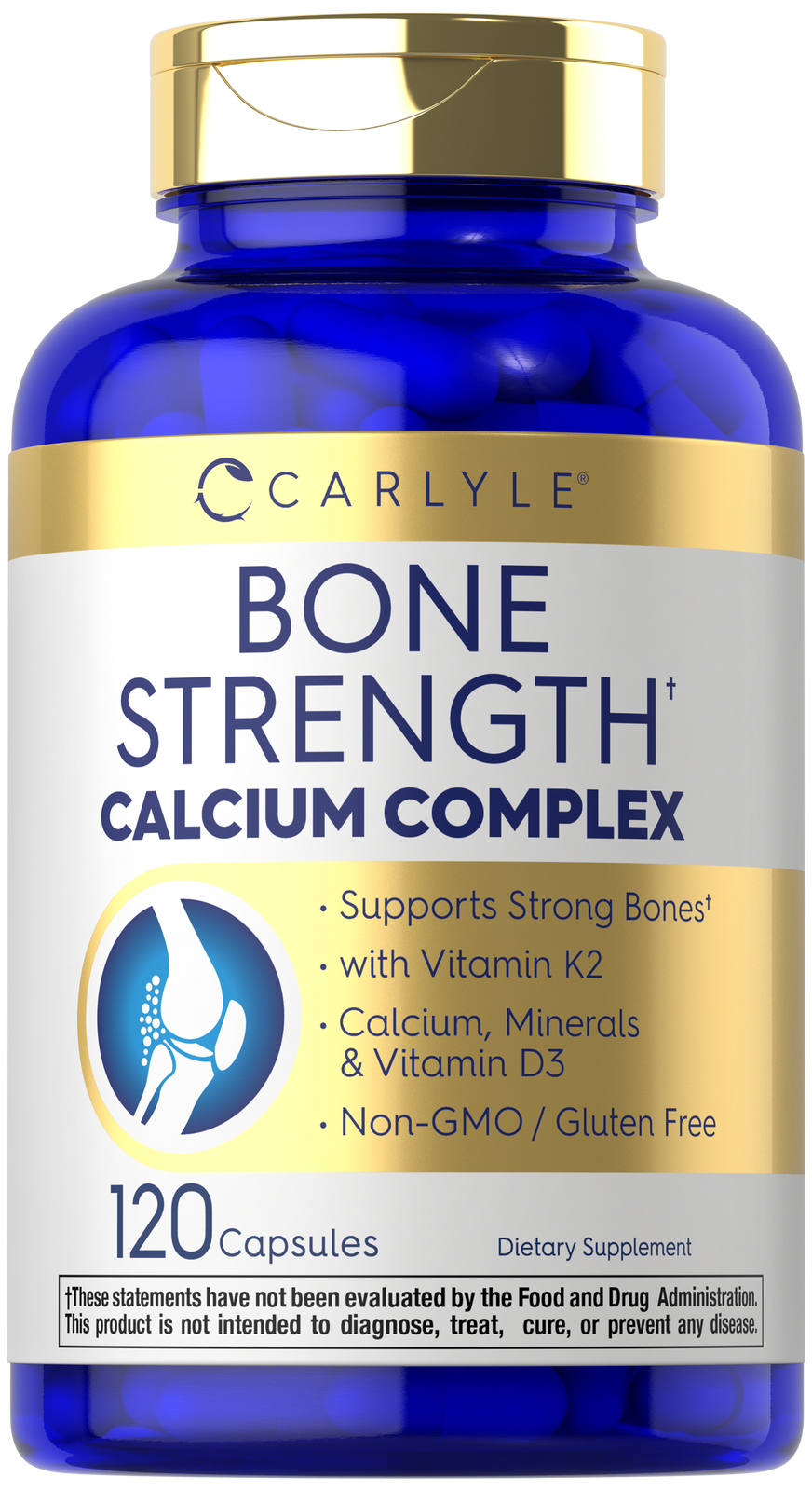 Bone Support Supplement | 120 Capsules |  Calcium Complex Vitamin | Non-GMO & Gl