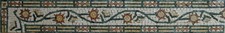 Floral Mosaic Tile Border: Botanical Leaves, Living Room Decor 40x6" 