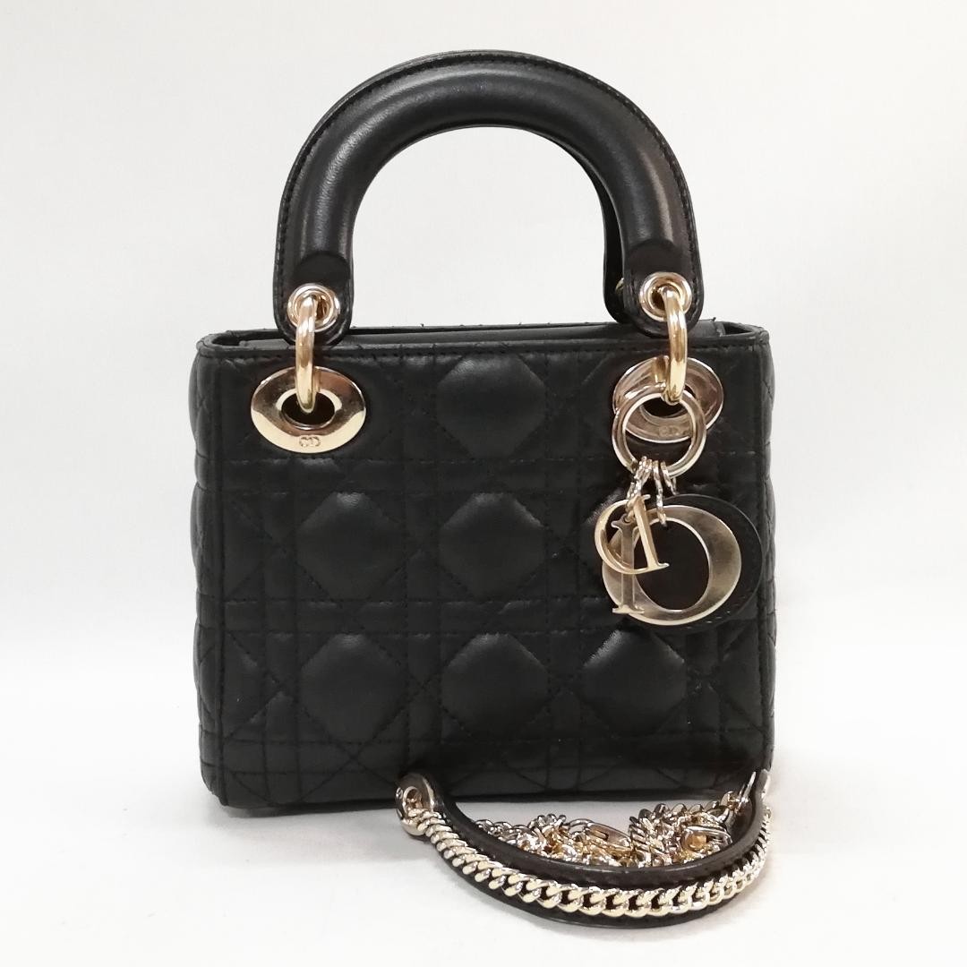 Grade Christian Dior Lady Mini Canage Black