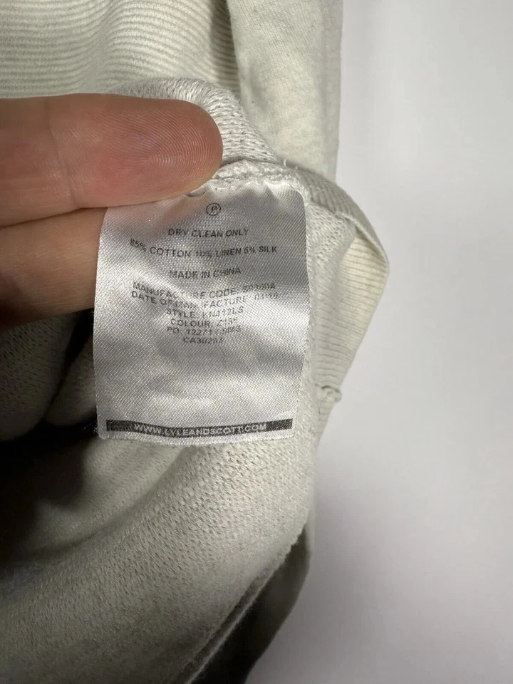 LYLE & SCOTT SILK BLEND Jumper - Medium - Ivory - Great Condition - Men’s - Image 4 of 4