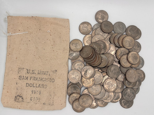 1979 Susan B Anthony Dollars, U.S. Mint Bag San Francisco 100 Uncirculated Coins