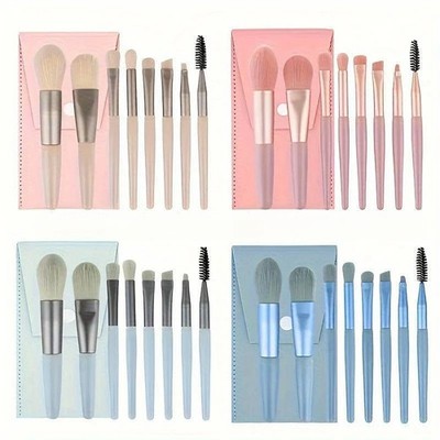 2025 Eyeshadow 8pcs Portable Makeup Brushes Set Soft Fluffy Brushes Blush Powder