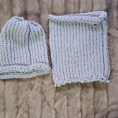 Handmade Gray Solid Knit Beanie Hat, Newborn Unisex Baby & Toddler
