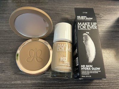 MAKE UP FOR EVER HD Skin Hydra Glow Foundation 1Y08 & Golden Beach bronzer