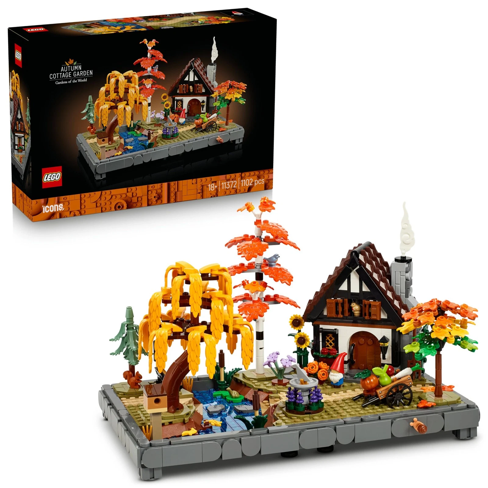 LEGO Icons Autumn Cottage Garden - Miniature Building Set for Adults - Display M