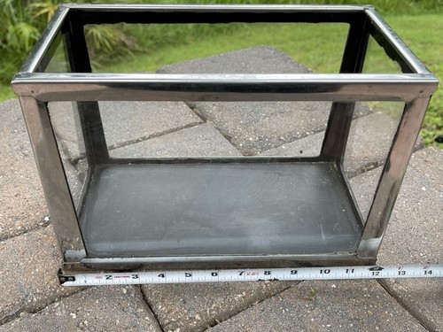Vintage Metaframe Aquarium Deluxe Stainless Fish Tank Slate Bottom 2-1/2 Gallons