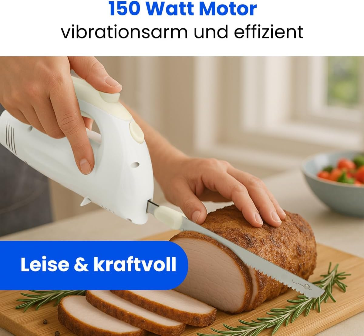 Clatronic EM 3062 Coltello Elettrico Bianco | Sicuro e Facile da Pulire - 2