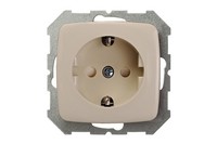 Liregus Alfa Steckdose 1-Fach Unterputz Beige 16A 250V Mit Schutzkontakt