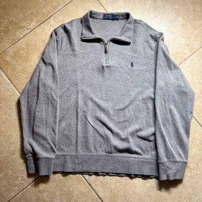 Polo Ralph Lauren Men s Collared Grey Quarter Zip Sweater Size Large