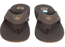 Reef Fanning Men's Flip Flops Sandals Bottle Opener Black Brown Size 12-13