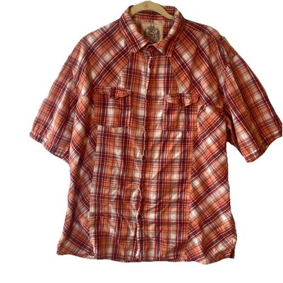 Jordan Craig Womens Button Down 2X Plaid Shirt Snap Buttons