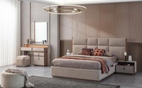 Luxus SchlafzimmermöBel Doppelbett Nachttische Grau 6Tlg Schrank Bett