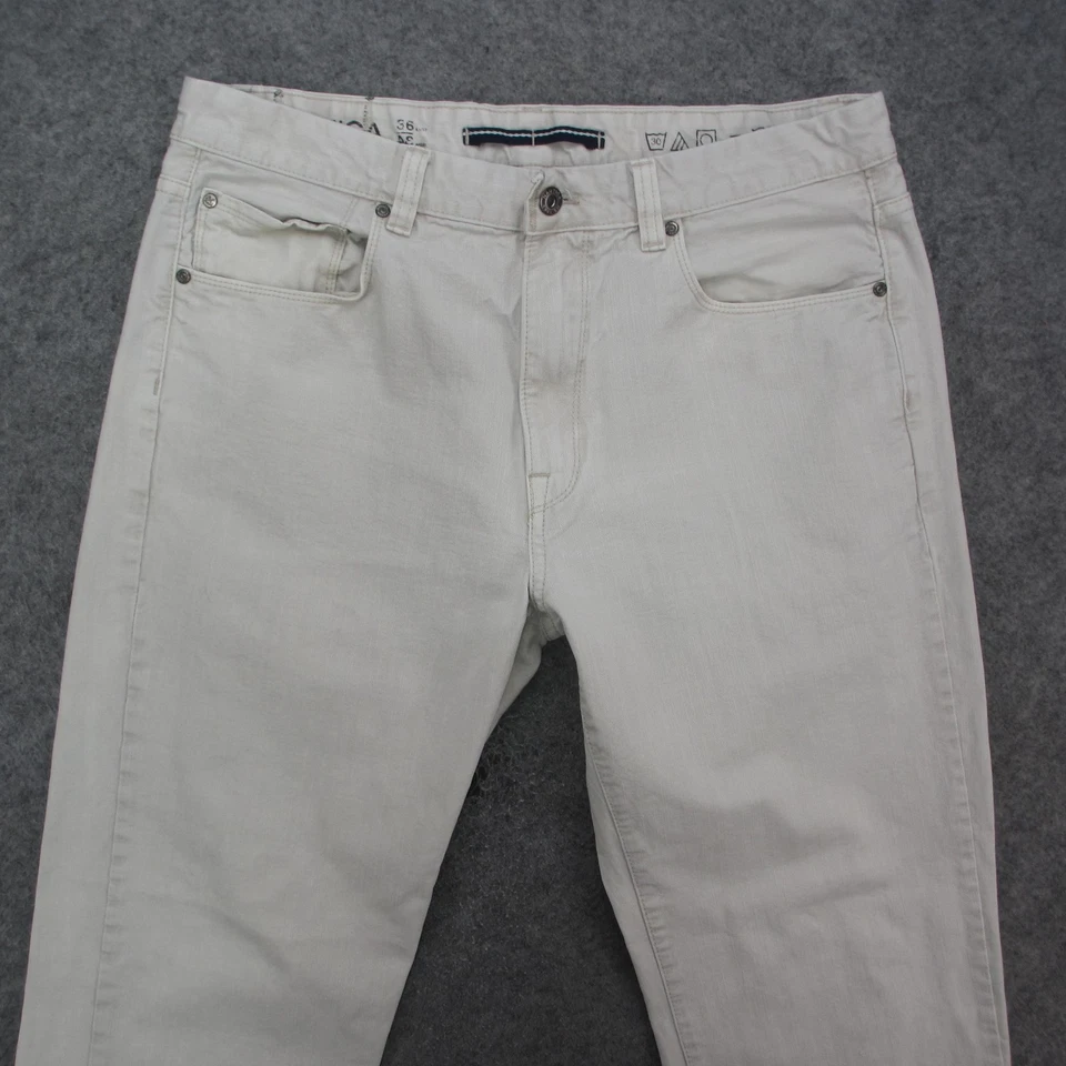 Pantalones de mezclilla Nautica para hombre 36x32 blanco roto crema 5 bolsillos clásicos rectos informales Foto 2 de 4