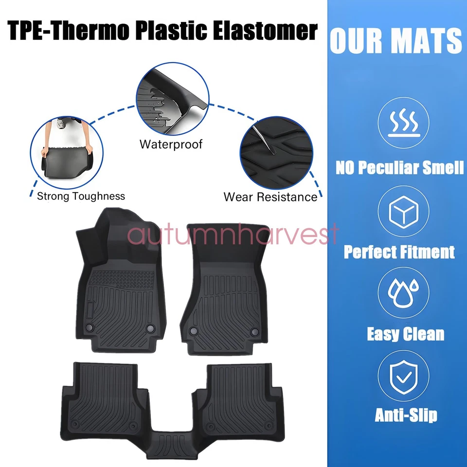 3D TPE Floor Mats Liners For 2012-2018 Audi A6 A7 Quattro RS7 S6 S7 All Weather - Изображение 3 из 4